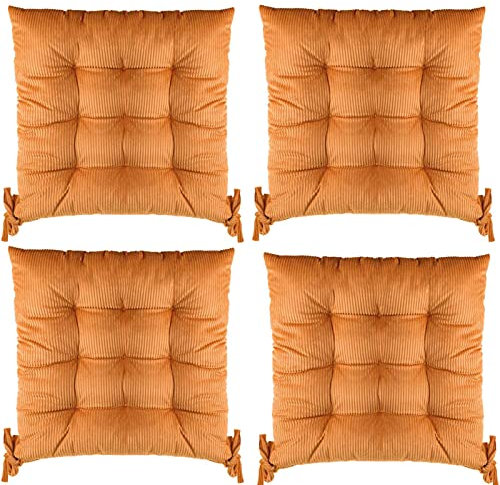 FOGUO Loungekissen, Stuhlkissen Outdoor, Sitzkissen mit Bander, Sitzpolster Gartenstuhl, Sitzauflage mit 6 cm Polsterung, Stuhlauflage aus Polyester, Matratzenkissen Bodenkissen Bunt