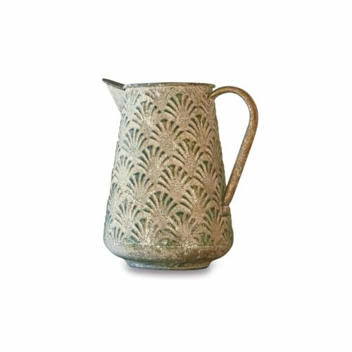 LOBERON Deko-Kanne Iskele, authentischer Vintage-Stil, perfekt für getrocknete Blumen, mit Antik-Finish, Dekoration, Wohn-Accessoire, Eisen, grau