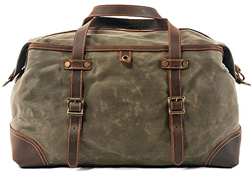 Seesack für Reisen mit Schuhfach, Duffel/Wochenendtasche für Damen/Herren, Reisen über Nacht, groß, Segeltuch, Outdoor-Turnbeutel, Yoga-Tasche, grün
