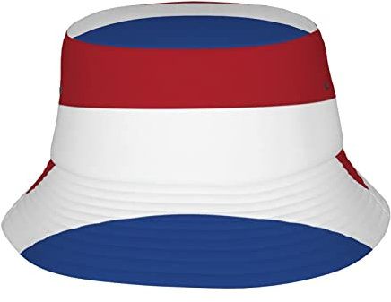 IUBBKI Fischerhut mit niederländischer Flagge und russischer Flagge, Faltbare Sonnenkappe, Fischerhut für Damen und Herren, Outdoor, Angeln, Wandern