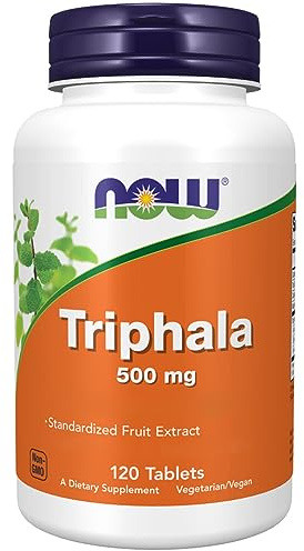 Now Foods Triphala, 500mg, mit Magnesium und Calcium, 120 vegane Tabletten, Laborgeprüft, Sojafrei, Vegetarisch, Glutenfrei, Ohne Gentechnik