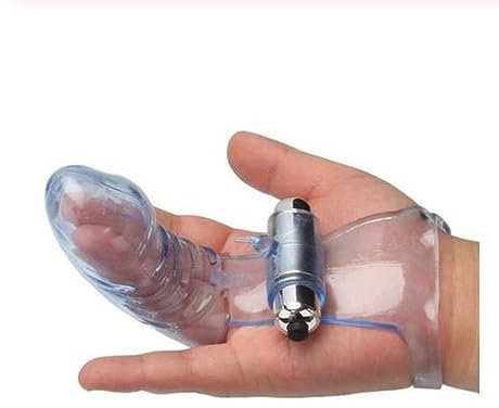 COOFINE Finger Sleeve Vibrator G Spot Vibrating Dildo Adult Sex Toys (Blue)