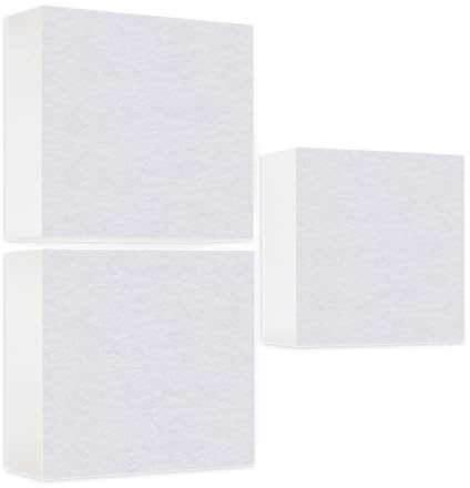 platino24 Schallabsorber 3 Regal-Einsätze passend für IKEA Kallax & Expedit I 3 Elemente 33 x 33 x 10 cm I Basotect ® G+ Akustikpaneel I Schalldämmung Wand & Regal I Weiß