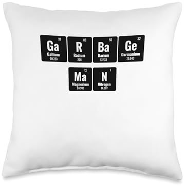 Garbage Man Periodic Table Trash Collector Waste Management Throw Pillow