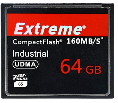 zhongsir Extreme 64GB Compact Flash Speicherkarte, Original High Speed CF Karte, UDMA-Geschwindigkeit, bis zu 160 MB/s, SLR-Kamera, 64 GB Speicherkarten, CF-NEW-64-RED