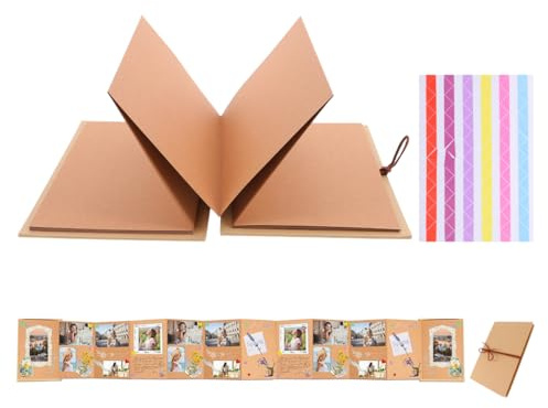 Luxshiny Kraftpapier Hardcover Fotoalbum Im Akkordeon Stil 36 Leere Seiten Diy Scrapbook Für Hochzeit Geburtstag Jubiläum Und Abschlussfeier