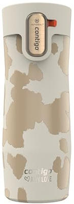 Contigo x Ally Love Stainless Steel Vacuum-Insulated Travel Mug with Autoseal and Easy Clean Lid, Spill-proof, Keeps Drinks cold 24 hrs & hot for 11 hrs, BPA Free, 16oz., West Loop 3.0, Oatmilk