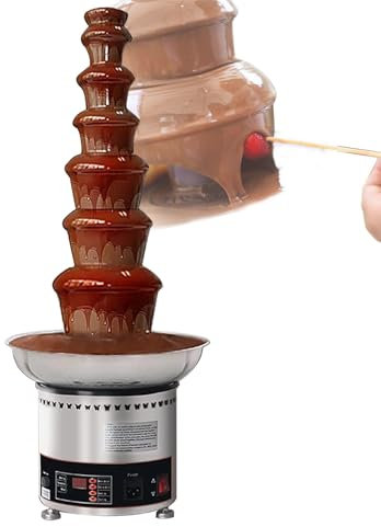 Chocolate Fountain Machine, 4-7 Tiers Commercial Stainless Steel Sauce Melting Pot Large Fondue Sets, Wedding Fountain, for Party Wedding Buffet Equipment,7tiers