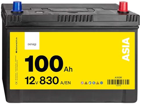 Denagi Autobatterie 12V 100Ah 830A/EN ASIA Pluspol Rechts