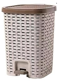 DFHS46JK Papelera de baño Bote De Basura Tipo Reposapiés con Tapa Gran Capacidad Sala De Estar Dormitorio Textura Papelera Papelera Papelera Cubo De Almacenamiento,Plástico Papelera(Grande)
