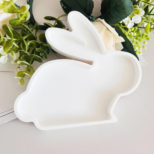 Silikonform Ostern Tablett Silikonformen Gießformen Ostern Hase Epoxidharz Gießform Teller Giessformen Silikon Formen Ostern Gipsformen zum Gießen für Ostern Frühling Handwerk Deko (A)