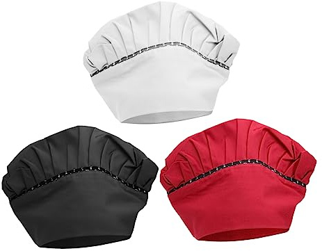 OATIPHO 3 Piezas Gorro De Chef para Cocina Gorro De Trabajo para Restaurante para Cocinero