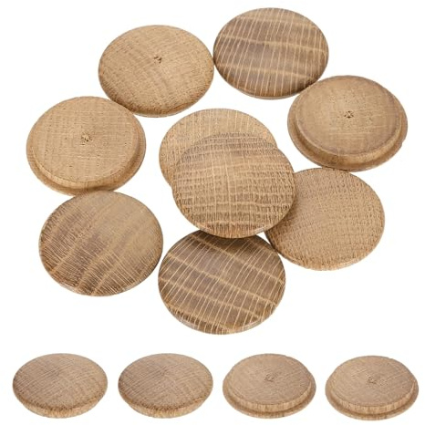 sourcing map Holzknopfstopfen, 40 mm, Hartholzschraubenlochstopfen Pilz, Holzkappen, Eichenholzstopfen für Möbel, Holzbearbeitung, Handwerk, Dekor (45 mm x 40 mm), 20 Stück