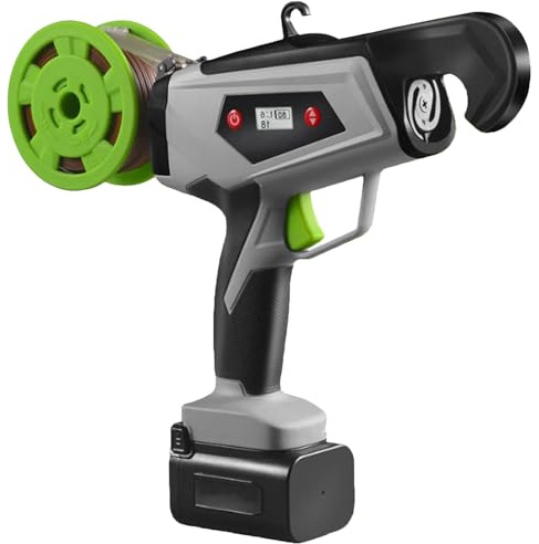 LADECNERHT Atadora De Plantas Eléctrica De 16.8 V, para Atar Vides, Máquina Automática Comercial Inalámbrica, con Pantalla Digital, Diámetro De Atado: 25 Mm, para Uvas, Tomates Y Hortalizas