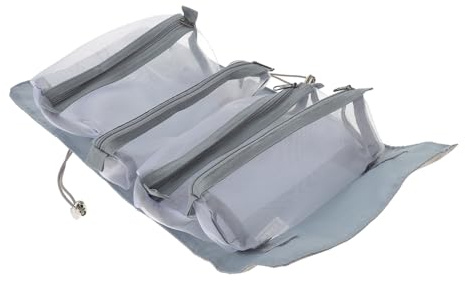 Trousse de Maquillage Pliable Bandoulière Réglable | Pu, Détachable et Suspendue, Grosse Capacité, Format Voyage, pour Toilette et Rangement Cosmétique Couleur Aléatoire
