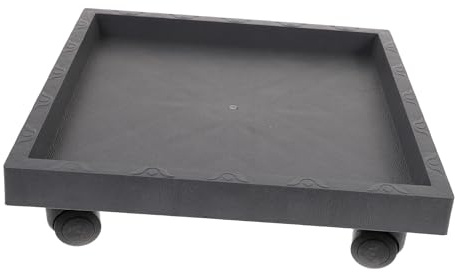 SUPVOX Palet para Jardineras Cuadrado de Plástico Bandeja para Flores Móvil y Ruedas para Macetas 36cm Uso en Terraza y Jardín