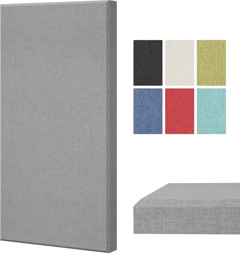 TONOR Paneles Acústicos de Fibra de Vidrio Grandes, 100x50x4cm Panele Insonorizante para Pared que Absorben el Sonido para la Decoración de Pared Interiores de Estudios, Salones, Teatros, Gris