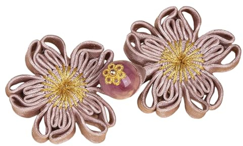 Botón Cheongsam de tela con forma de flor, botones tradicionales de nudo chino para vestidos, capas, abrigos, cierres decorativos de costura, botón tejido natural
