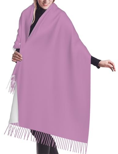 WZYCWB Long foulard lilas pour femme, élégant et polyvalent automne/hiver, doux, respirant et chaud tricoté