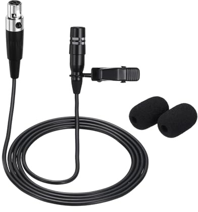 sourcing map Microfono Lavalier da bavero, mini XLR a 4 pin TA4F, con connettore a condensatore, 1 m, con cavo, unidirezionale, mini microfono a condensa, per presentatori, musicisti, attori