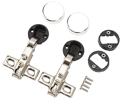 RASTKY Cerniera Idraulica con Chiusura Ammortizzata da 26 Mm 2 Pezzi Cerniera in Vetro con Foro da 26 Mm per Armadio per Armadio Porta in Vetro con Sovrapposizione Completa (Copertura completa)