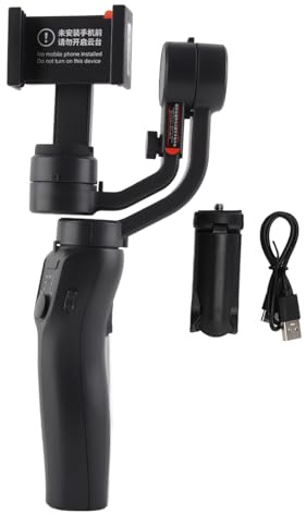 Stabilisateur à 3 Axes pour Smartphone, Gimbal Portable, Batterie Rechargeable 2200mAh, Support Téléphone 6-10cm - Anti - Tremblement, Rotation 320°, Idéal Vlogging et Diffusio