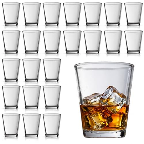 Shot Glasses Set of 24, 50ml Heavy Base Glasses for Tequila & Vodka | 24 clear 50ml shot glasses with heavy base for tequila, vodka, cocktails and parties