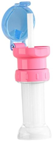 perfeclan Tappo per bottiglia d'acqua con cannuccia, coperchio ribaltabile per bambini piccoli, carino per bere succhi, a prova di perdite e, Blu Rosso