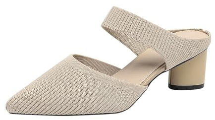 Pumps dam höga klackar sandaler dam med klack eleganta damsandaler klänning skor stängda sandaler sandaletter Wedges tofflor tofflor tofflor högklackade skor damskor sommarskor, kaki, 34 EU