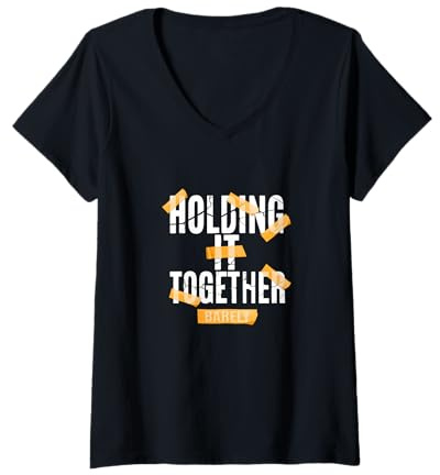 Mujer Color Naranja Apenas sosteniéndolo Juntos Gráfico Naranja Camiseta Cuello V