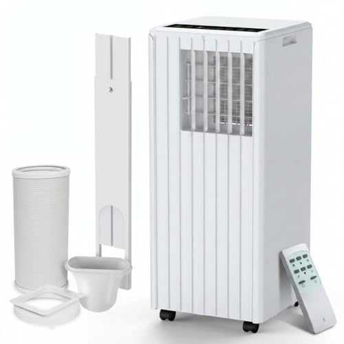 GarveeMore Aire Acondicionado Portátil 9000 BTU 3 en 1 – Enfriamiento Rápido, Deshumidificador, Ventilador – 2 Velocidades, Temporizador 24H, modo Sueño, Mando, Bajo Consumo, R290, Ruedas, hasta 32m²