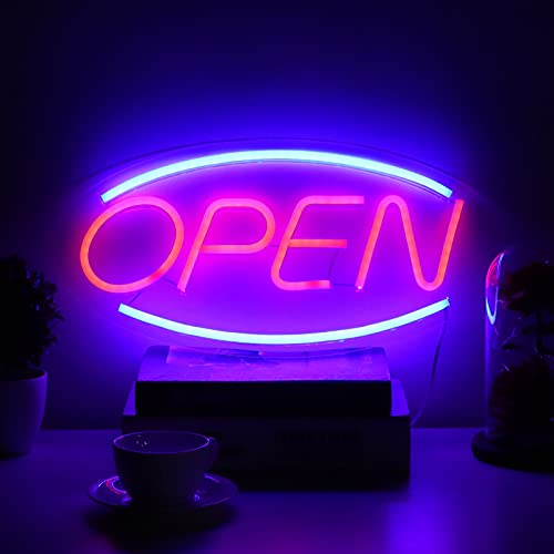 Yuecoom Neon Bar Open Sign, USB Wand Neon Board,USB Neon Sign Open Neon Schild Bar Neon Sign Neon Light,Open Leuchtreklamen Neon Nachtlichter für Bar Deko Leuchtschild Wanddekoration