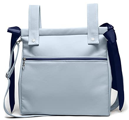 Nenel Öko-Leder Einkaufstasche für Kinderwagen - Kinderwagentasche - Kinderwagen Organizer Tasche Brotkasten (Hellblau)