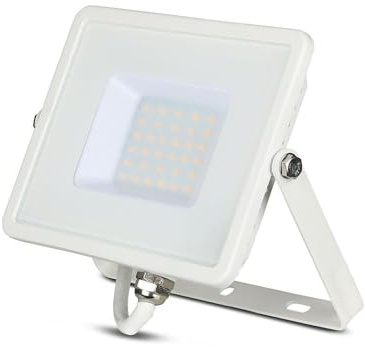 V-TAC Foco Led Exterior 30W Chip Samsung - [Última Generación] - Luz 4000k Blanco Neutro - 2340 Lumen - Proyector LED Exterior Impermeable IP65 - Foco LED para Jardín, Garaje, Balcón - Color Blanco