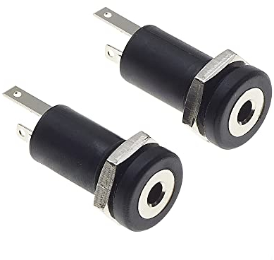 Keple 2,5-mm-Klinkenbuchse, 2-polig - Audio-Video-Buchse Mono-Lötanschluss für Panelmontage Kopfhörer - 2 Stück