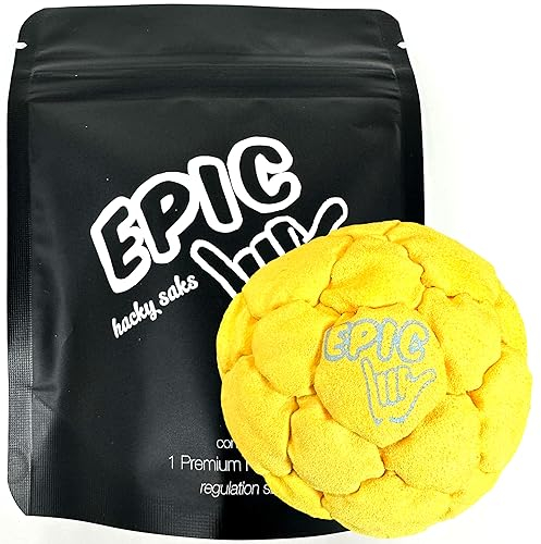 Epic Hacky Saks Classic Footbag Hacky Sack Bälle für Erwachsene und Kinder, Gelb