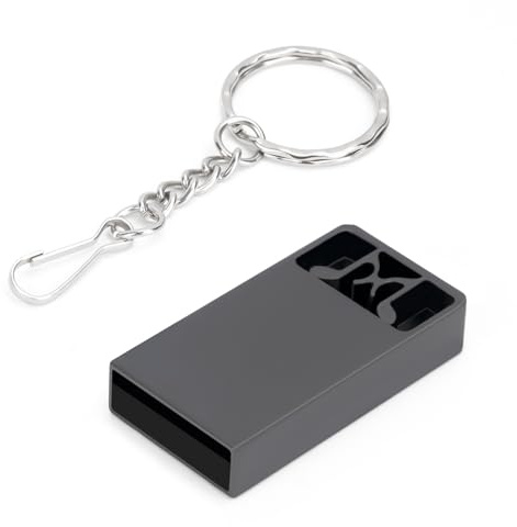 LEIZHAN Unità flash USB 3.0, mini unità flash USB, unità flash USB per auto, unità flash USB con catenella per PC, laptop, ecc (64GB,Nero)