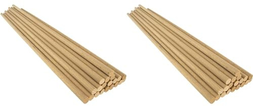 MCE-Commerce Holzstäbe rund natur, Ø 8 mm, 40 cm, 20 St., zum Basteln, Modellbau, DIY Handwerk