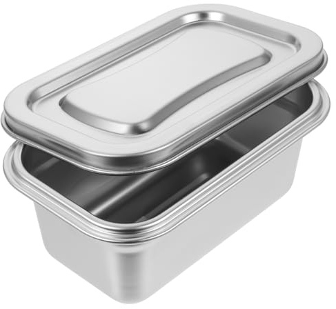 Luxshiny 1 Set Scatola Per Gelato Scatola Di Immagazzinaggio In Acciaio Inossidabile Contenitore Per Gelato Multifunzione Contenitore Per Frigorifero Domestico Per Congelatore