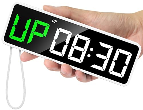 REACHER Tragbare Gym Timer & Uhr, Countdown/UP,Stoppuhr,Crossfit,Workout Intervall Sport mit Leistungsstarke Batterie, Starkem Magnet, Lautstärkeregler, Digital Fitness Timer für Home Gym Garage