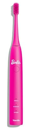 Hismile Spazzolino elettrico, 3 modalità di spazzolatura, timer intelligente, ricaricabile, setole morbide affusolate, memoria modalità (Barbie Pink)
