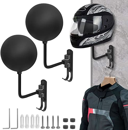 SDLDEER Motorradhelm Halterung Wand, Vielseitiger Helmhalterung Wandmontage Helmhalter Wand für Motorrad Helm, Jacke, Caps, Rugby Helm