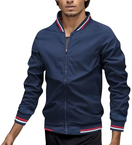 Giubbotto Primaverile Uomo, Bomber Primaverile Uomo, Casual Giacca da College con Lettera Y2k Giacca da Campus Unisex Motociclista Giacca Leggera da Uomo Bomber Giubbino per Uomo Ragazzo Primavera