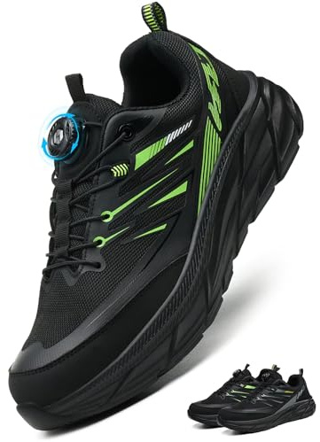 Zapatos de Seguridad para Hombre Mujer Zapatillas Seguridad Ligero Zapatos Trabajo Comodo Calzado con Puntera de Acero Verde EU 40