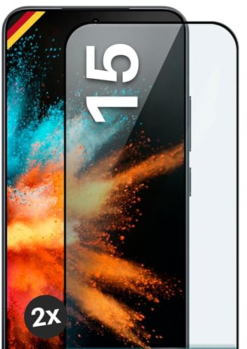 moex CurveProtect Tempered Glass Screen Protector for Xiaomi 15, Full Screen Protector Rimless, Full Screen Completely Covered, Tempered Glass Screen Protector, Curved 3D Glass Film, Black, Pack of 2