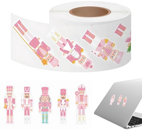 Lot d'autocollants de vacances – Décalcomanies casse-noisette de dessin animé pour loisirs créatifs | Designs autocollants amusants avec finition imperméable et couleurs vives pour ordinateur portable
