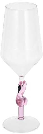 PRETYZOOM Copa de Vino Flamenco de Vidrio Rosa 500ml, Vaso Creativo para Fiesta y Cócteles, Copa de Cristal Decorativa para Hogar y Bar, Vaso Elegante para Bebidas y Eventos