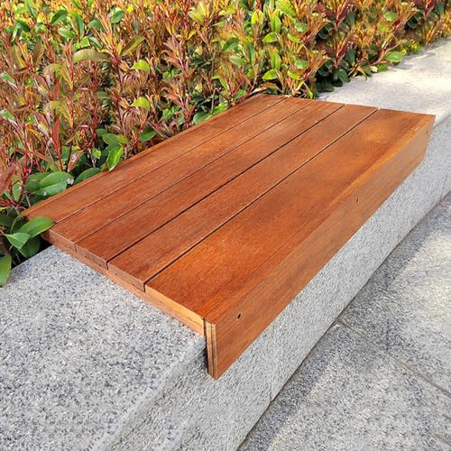 Wasserfeste Rutschfeste Sitzkissen aus Holz für Terrassen Gartenstufen Bank - Tragbare Klemmkissen Sitzunterlage Bodenkissen Outdoor für Balkone Sitznischen Stadion Seat Cushion(L 30 cm/11.8 in)