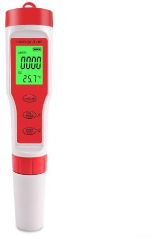 Alanmoship Misuratore di pH dell'acqua 4 in 1 con test della temperatura, penna digitale con retroilluminazione e ATC, per piscina, acquario, acqua potabile, produzione casalinga, uso in laboratorio