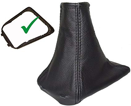 The Tuning-Shop for Jaguar X-Type 2001-09 Gear Stick Gaiter with Plastic Frame Black Leather